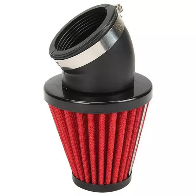 Motorcycle 42mm Air Intake Filter Cleaner Rubber Bend Inlet Stainless Steel Mesh