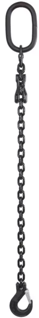 Grade 8 1.5 tonne 7mm Single Leg Lifting Chain Sling Rigging Safety Hook 1-6mtr