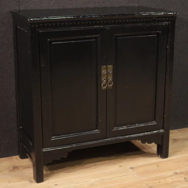 Meuble buffet chinois en bois laqué enfilade oriental commode années 50