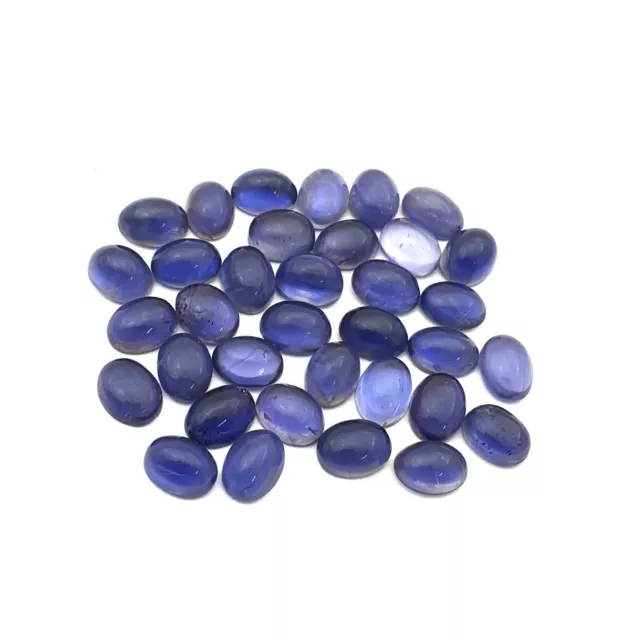 Naturel Iolite Ovale Cabochon Desseré Gemme Lot 41 Pièces 6 8 MM 50 CT