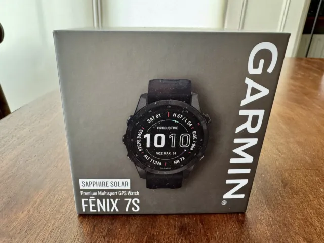 Garmin Fenix 7S Sapphire Solar Titanium Carbon Grey Sport Watch