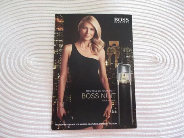 Carte Publicitaire + Patch Parfum Hugo Boss Nuit Pour Femme Tbe