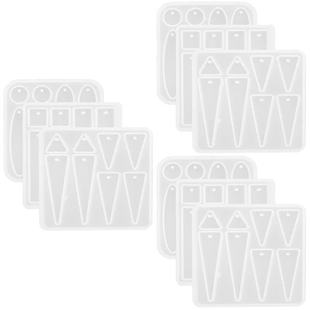 9 Pcs Earring Pendant Mold Epoxy Resin Pendant Earrings Jewelry