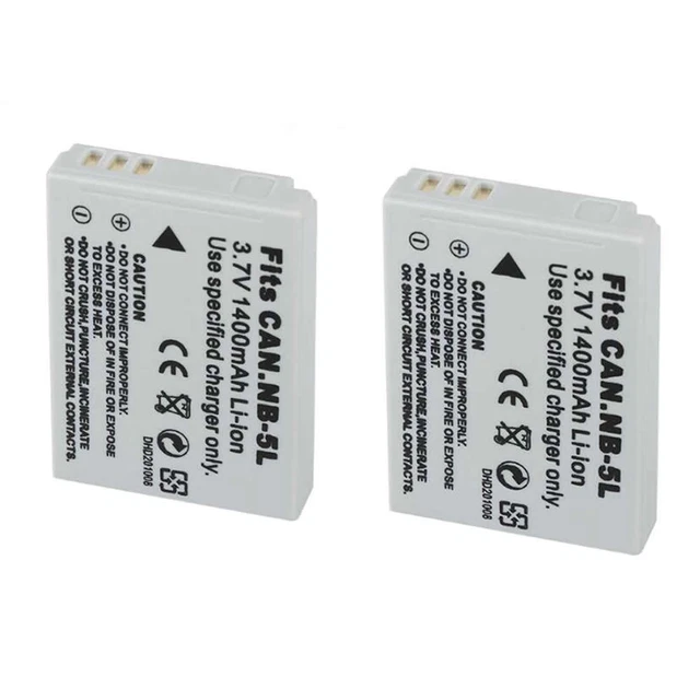 2X Batteria PER NB-5L CANON S110 SX200 IS SX210 IS SX220 HS SX230 HS
