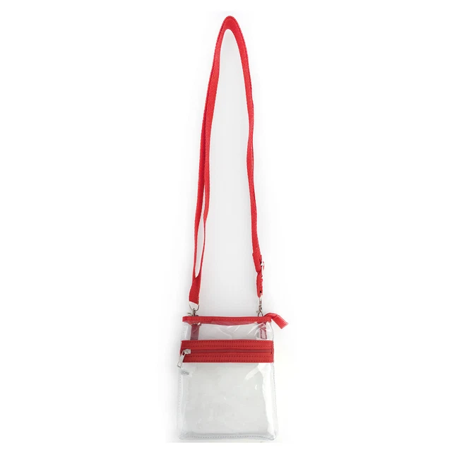 Cute Red Small Transparent Purse Clear Handbag Shoulder Cross body Bag Concert 2