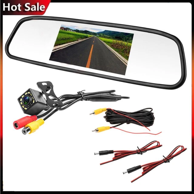 Pyle PLCM7200 7 Inch TFT Mirror Monitor With License Plate Mount Rear View Night Vision Camera