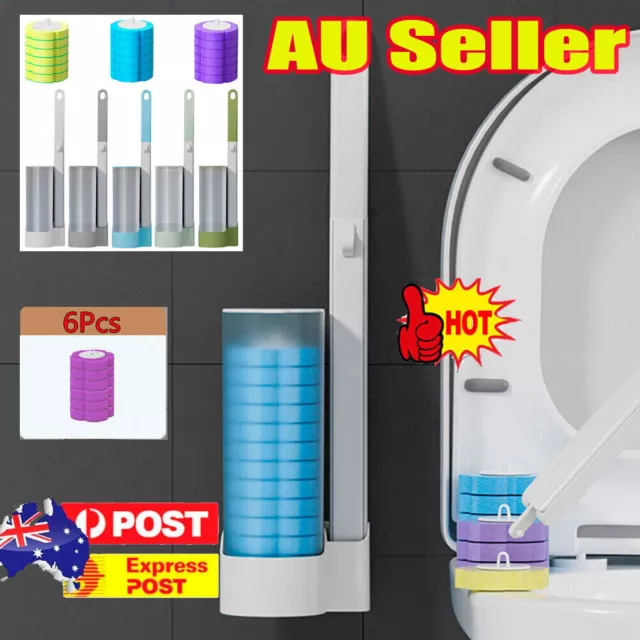 Disposable Toilet Brush Set Toilet Bowl Cleaning System Cleaners with Refills DM