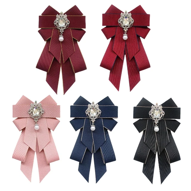 Spilla Con Strass A Fiocco Dorato Gioiello Moda 11,1 G/5,6 X 2,9 Cm