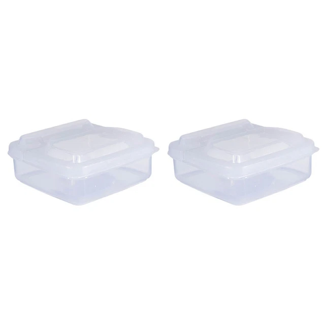 2 Pcs Fridge Food Tray Cheese Storage Clear Organizer Box Sliced ​​cheese