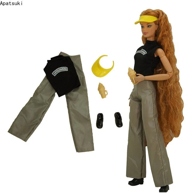 Set abiti bambola casual strada nera per bambola 11,5" abito bambola 1/6 accessori
