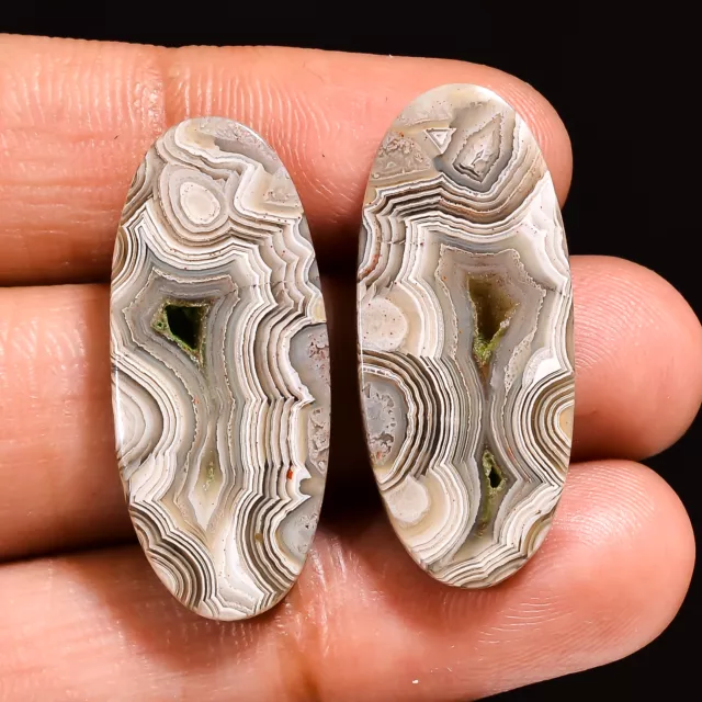 25.00Cts. 100% Natural Crazy Lace Agate Pair Oval 29X13X4 MM Cab Loose Gemstone