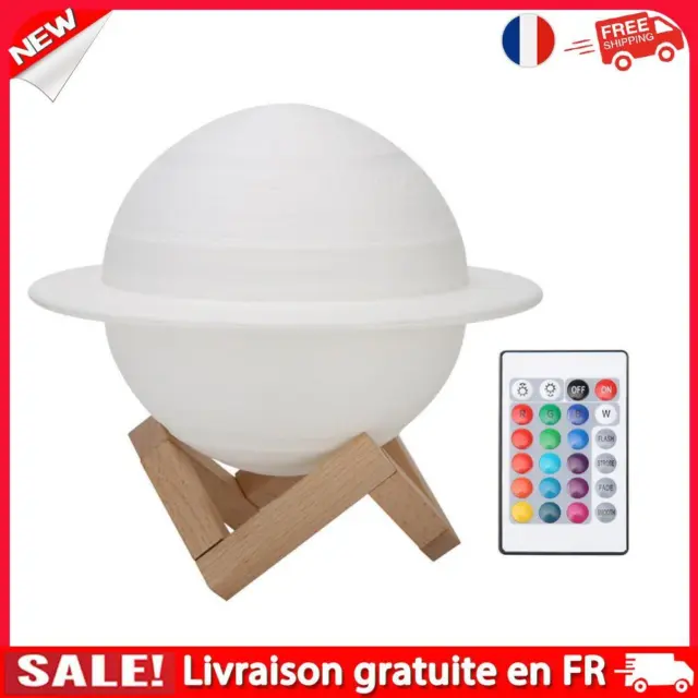 16 Couleurs Rechargeable Impression 3D Lampe Saturn Remote Moon Night Light (22c