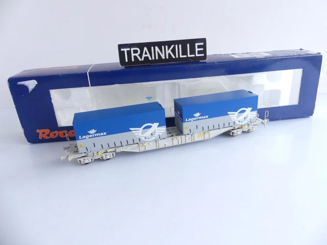 Lot De 3 Wagons Roco échelle HO – 2 Plats à Rancher Bogies + 1 Fermé SERNAM 2 Essieux – Occasion
