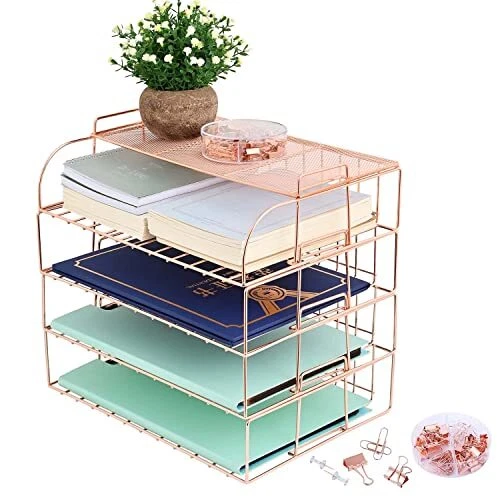 Briefablage A4, Ablagefächer Stapelbare Schreibtisch Organizer Ablage ,Büroma...