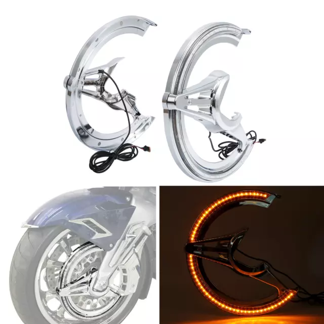 Durable Brake Rotor Covers LED Light Fit For Honda Goldwing GL1800 2018-2023