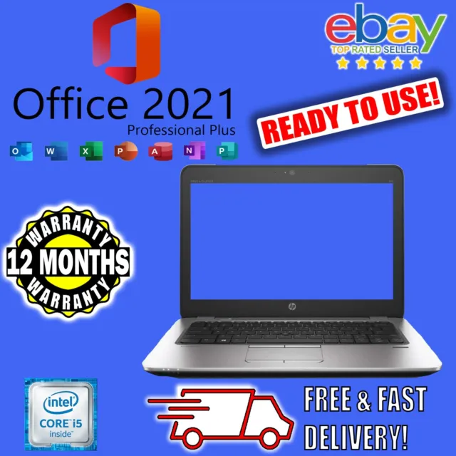 HP EliteBook 820 G3 Windows 10 Office 21 i5 8GB RAM 256GB SSD Cheap Fast Laptop