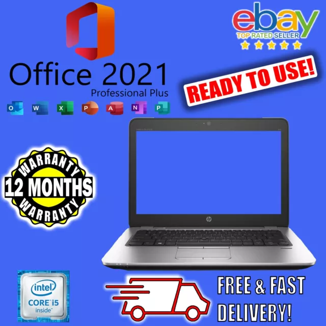 HP EliteBook 820 G3 Windows 11 Office 21 i5 8GB RAM 128GB SSD Cheap Fast Laptop