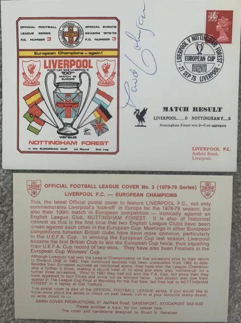 LIVERPOOL V NOTTINGHAM Forest 1978 Dawn First Day Cover Signed By David ...