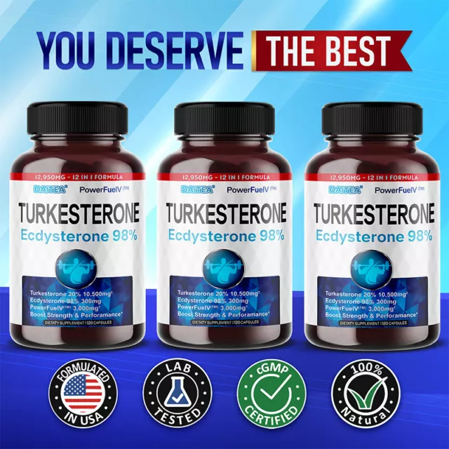 TURKESTERONE 120 Capsules TESTOSTERONE BOOSTER MAX STRENGTH POTENT EXTRACT