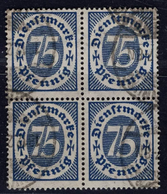 Dt. Reich, Dienstmarken, Michel Nr. 69, Viererblock, gestempelt + geprüft