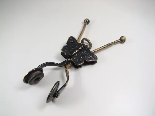 Antique English Victorian Butterflies Skirt Lifter ‘Saute Ruisseau’