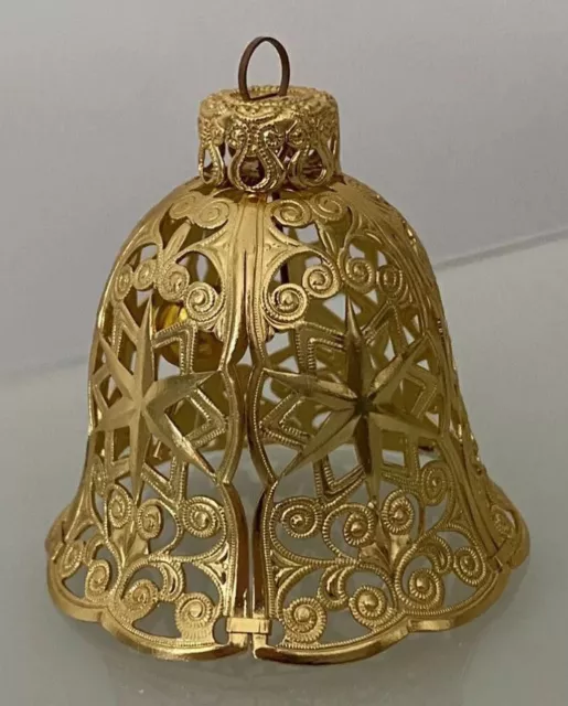 Alter Christbaumschmuck Weihnachtsschmuck Glocke ECKARTINA Metall gold 7028/21