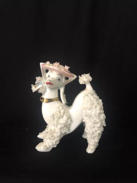 Vintage Arnart Creation Japan Ceramic Spaghetti Poodle Figurine 1950s Kitsch