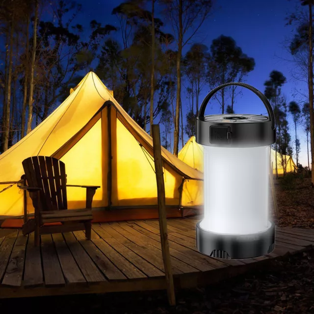 LED Solarleuchte Camping Lampe USB Aufladbar Laterne Akku Zelt Licht Outdoor 2