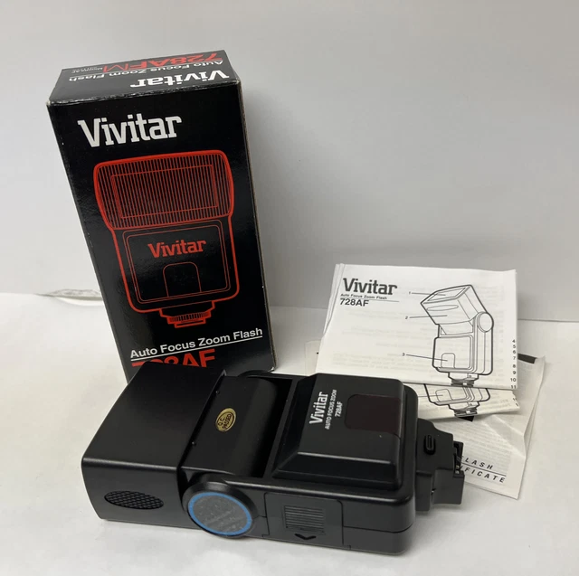 Vivitar 728AF Auto Focus Zoom Flash For Minolta AF. Untested.
