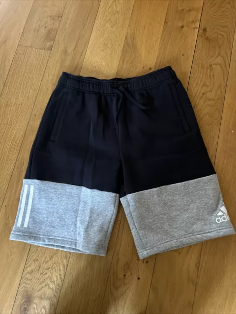 ADIDAS boys  jersey shorts AGE 15-16YEARS Black And Grey Pockets