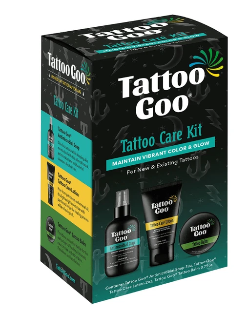 Tattoo Goo Tattoo Care Kit with Antimicrobial Soap, Tattoo Balm & Tattoo Lotion