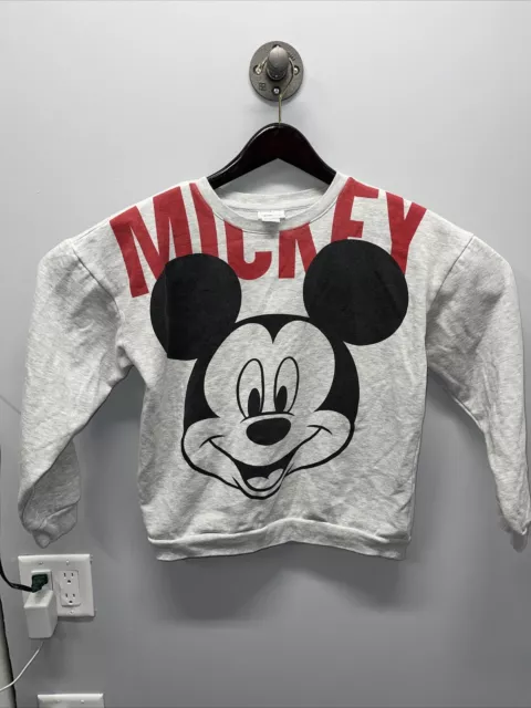 Disney Mickey Mouse Graphic Pullover Gray Sweater Sz M B377