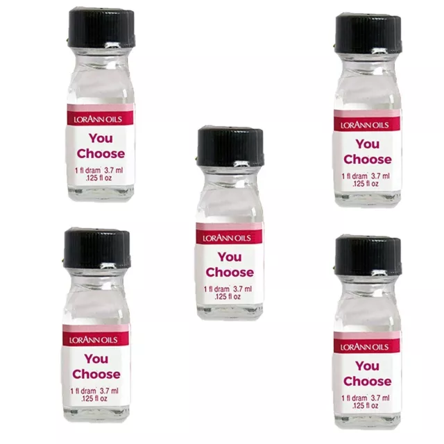 LorAnn Oils Strength Flavor Food Flavor 1 Dram Bottle, 5-Pack (You Choose) Candy