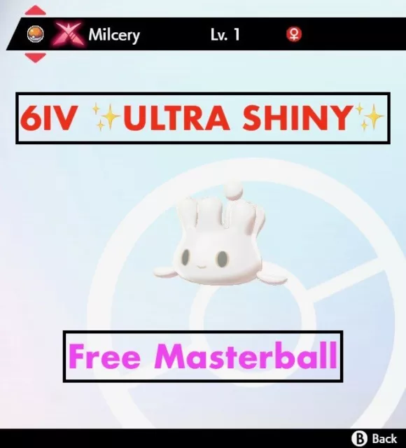 Ultra SHINY 6IV MILCERY // Pokemon Sword and Shield // Lv1 // 