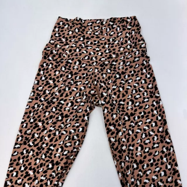 Aerie Womens Chill Play Move Cropped Leggings Multicolor Leopard Crossover M