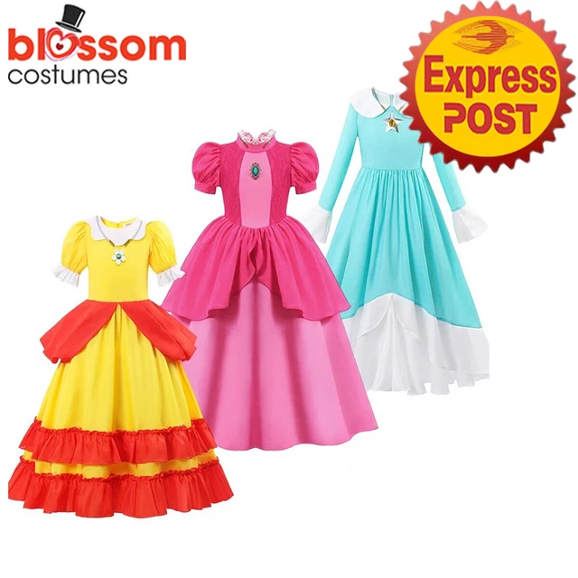 N1047 GIRLS PRINCESS Peach Daisy Rosalina Mario Games Book Week Dress ...