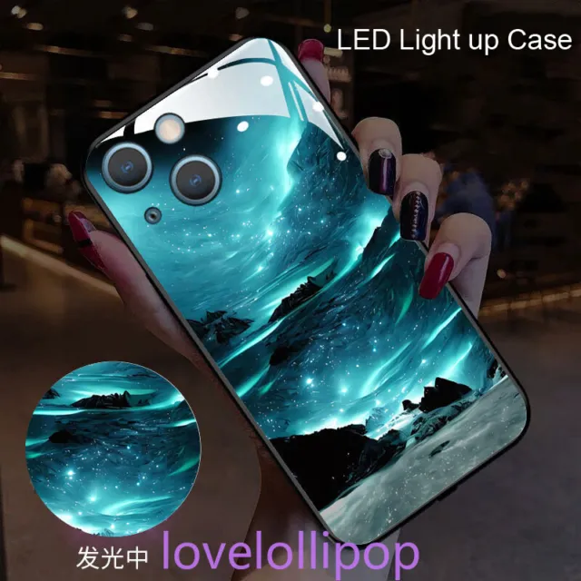 Induction Aurora Glow LED Light up Phone Case Cover for iPhone 11 13 15 Pro Max