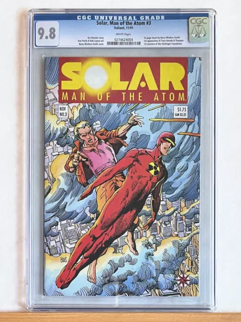 SOLAR Man of the Atom #3 : CGC 9.8 NM/MT : 1991 Valiant, 1st App. Toyo Harada