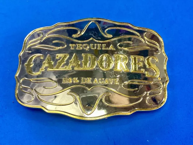 Cazadores Tequila Brand Large Silver & Gold color ADD Belt Buckle Jalisco Mexico