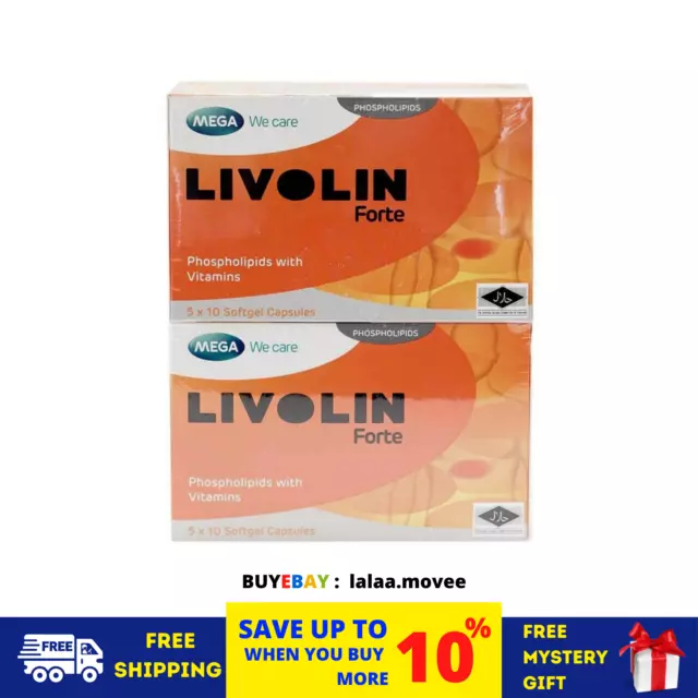 2 cajas 50'S Livolin Forte Liver Cleanse Detox Suplemento vitamínico ENVÍO...