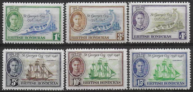 1949 British Honduras Giorgio VI 6v. MNH SG n. 166/71