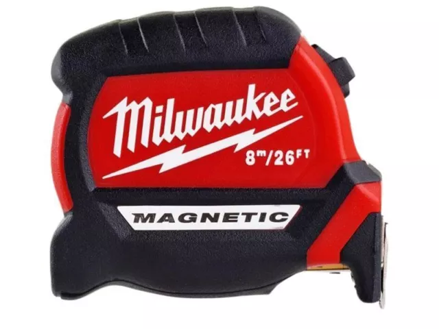 Milwaukee - Mètre ruban magnétique GEN III 8 m/26 pieds (largeur 27 mm)