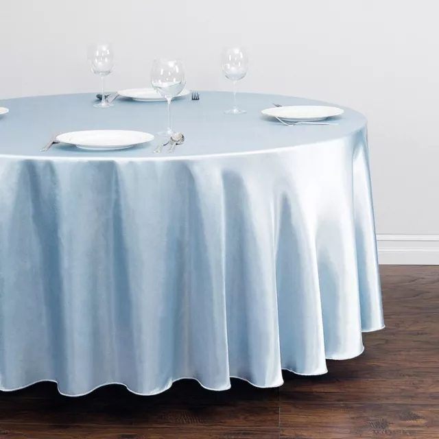 Round Satin Tablecloths Overlay Cover Table Cloth for Wedding Party Banquet 2