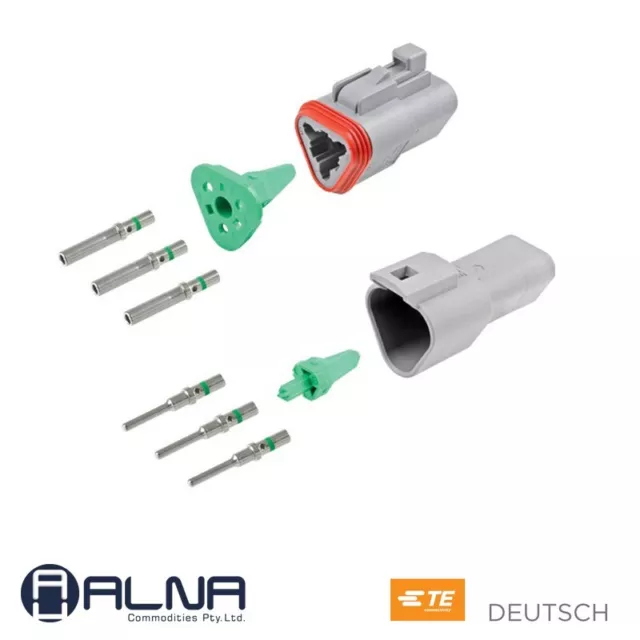 Deutsch Plug Connector DT Series 3 Way Kit Green Band Contacts DT3-1 GENUINE