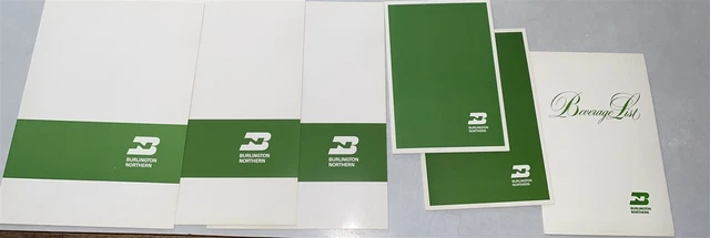 6 different 1970-1971 Vintage Burlington Northern Railroad Dining Car Menus 6 different 1970-1971 Vintage Burlington Northern Railroad Dining Car Menus