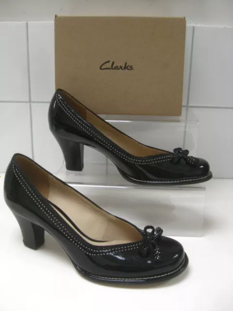 CLARKS BOMBAY Lights Womens Black Patent Leather Shoes Size 4.5 / 37.5 £34.99 - UK