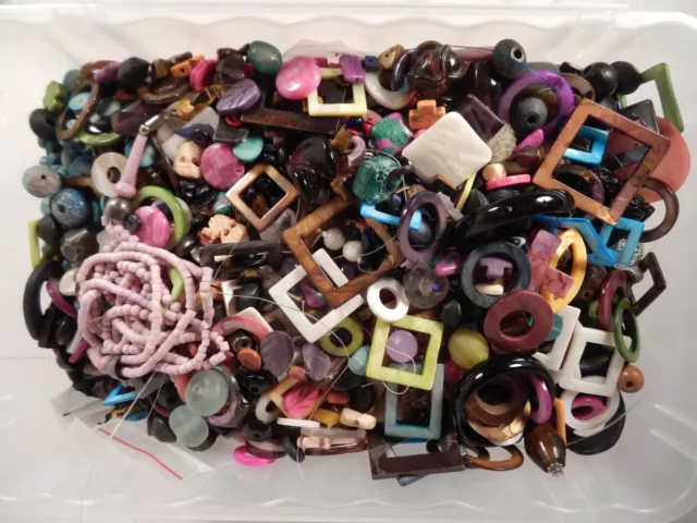 Large 8 Lb Lot Colorful Mixed Size Mother Of Pearl Beads Jewelry Making