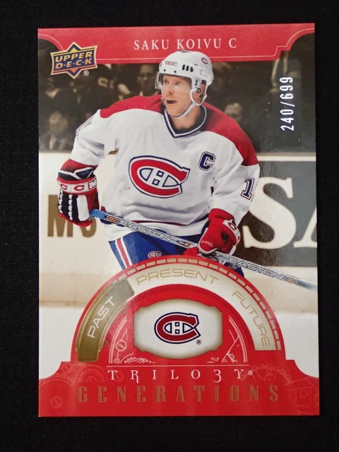 2022-23 Upper Deck Trilogy 240/699 Red Saku Koivu Generations Card