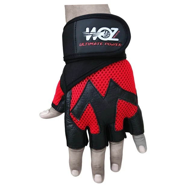 Leather Gym Gloves Weight Lifting Gloves Body Building Training Exercise Fitness
