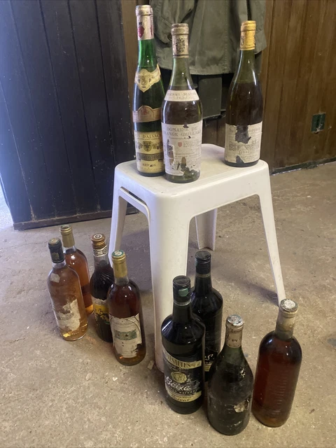 Lot de 12 bouteilles de vins blancs dont Alsace, arbois,Rivesaltes, muscat..